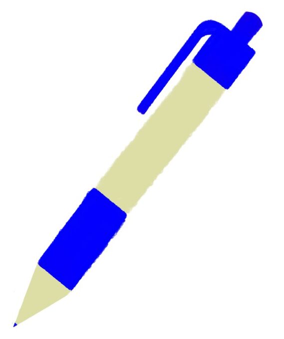 青いボールペンのイラスト