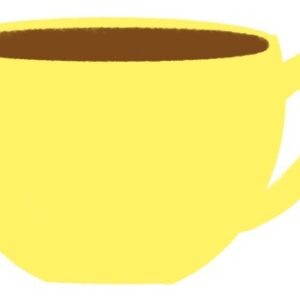 黄色いコーヒーカップのイラスト