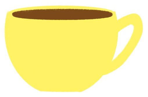 黄色いコーヒーカップのイラスト