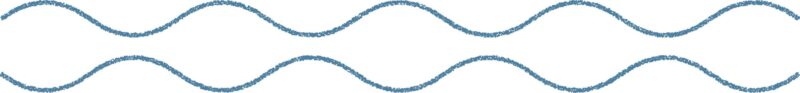波ライン イラスト クレヨン風 ブルー ダブル お便り 無料