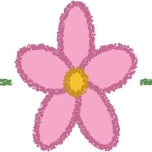 花ライン イラスト クレヨン風 ピンク お便り 保育園 無料