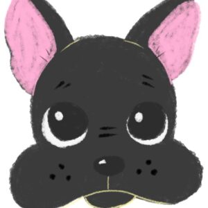 ぼんやりのんびりしたフレンチブルドッグのイラスト（ちょんまる）