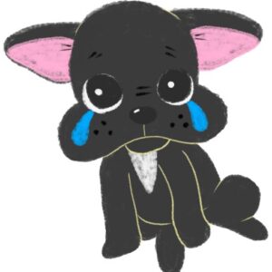 大泣きするフレンチブルドッグのイラスト（ちょんまる）バリエーション