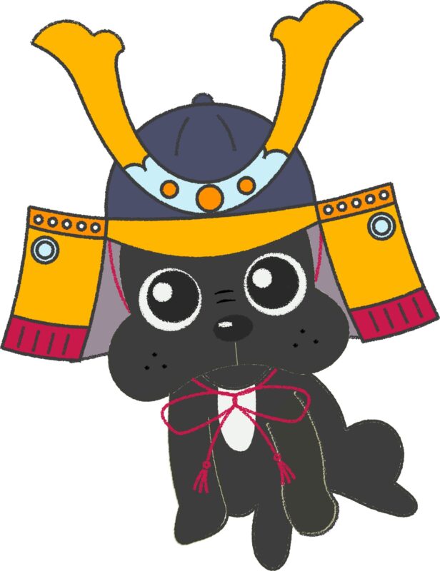 フレンチブルドッグ イラスト 兜 こどもの日 かわいい 無料