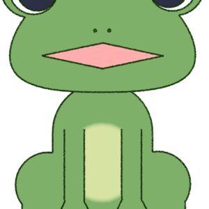 口を開けたかわいいカエルのフリーイラスト