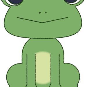 かわいいカエルのフリーイラスト・笑顔（シンプル）