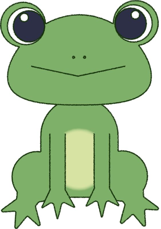 かわいいカエルのフリーイラスト・笑顔（シンプル）