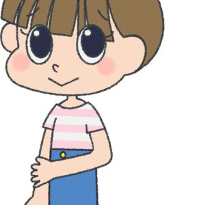 女の子 イラスト 腕組み ゆるかわ シンプル クレヨン風 かわいい チラシ おたより 資料 無料