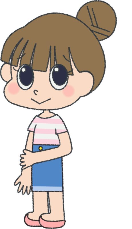 女の子 イラスト 腕組み ゆるかわ シンプル クレヨン風 かわいい チラシ おたより 資料 無料