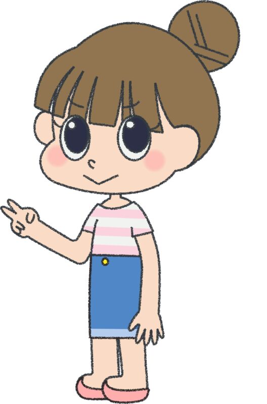 女の子 イラスト ピース 笑顔 シンプル クレヨン風 かわいい チラシ おたより 資料 無料