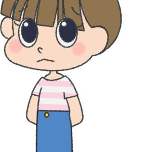 女の子 イラスト 悲しい ゆるかわ シンプル クレヨン風 かわいい チラシ おたより 資料 無料