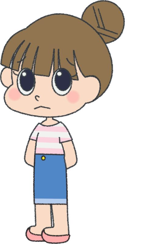女の子 イラスト 悲しい ゆるかわ シンプル クレヨン風 かわいい チラシ おたより 資料 無料