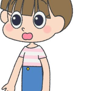 女の子 イラスト 驚き ゆるかわ シンプル クレヨン風 かわいい チラシ おたより 資料 無料