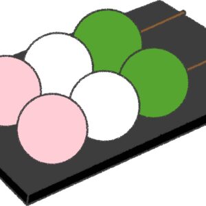 三色団子 イラスト お皿セット 春・花見 無料