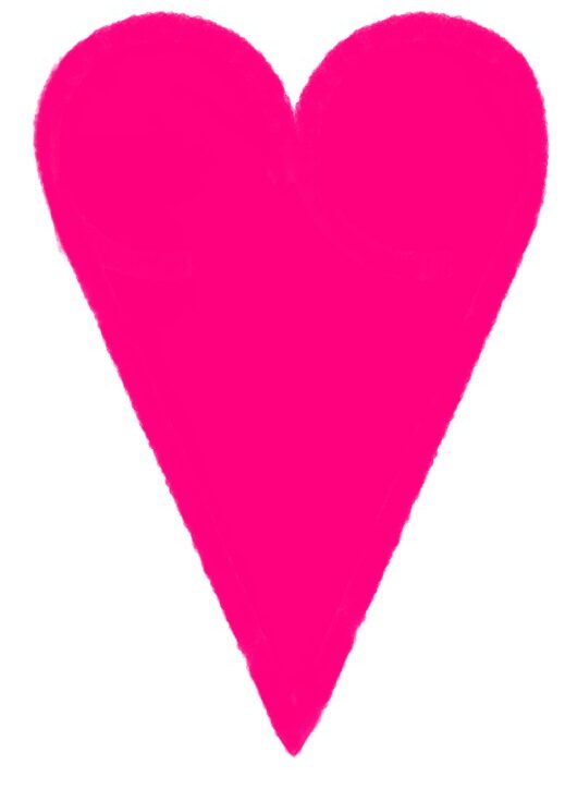 ピンクのハートのイラスト（細長い形）