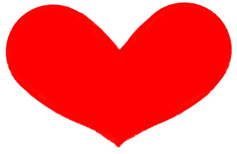 赤いハートのイラスト