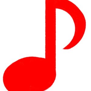 赤い音符（八分音符）のイラスト