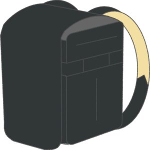 黒いランドセルのフリーイラスト