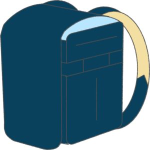 ネイビーのランドセルのフリーイラスト