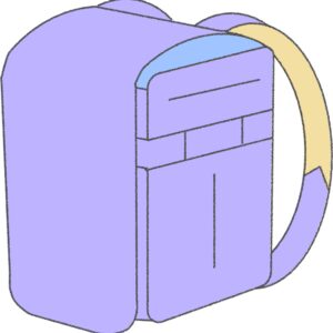 パープルのランドセルのフリーイラスト