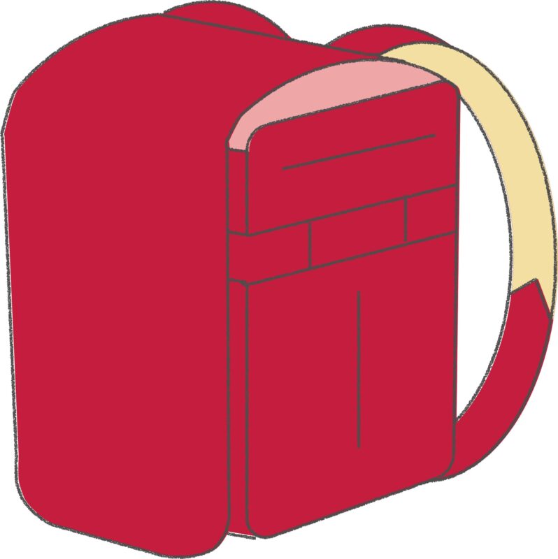 赤いランドセルのフリーイラスト