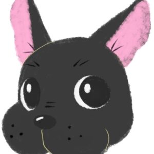 キリッとした顔のフレンチブルドッグのイラスト（ちょんまる）