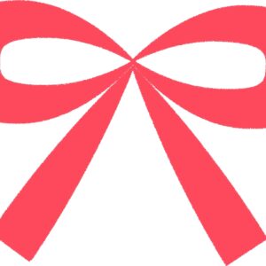 かわいいリボンのフリーイラスト・ピンク（クレヨン風）