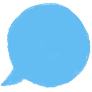 水色の丸い吹き出しのイラスト