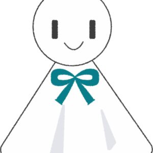 かわいいてるてる坊主・青リボンのイラスト素材