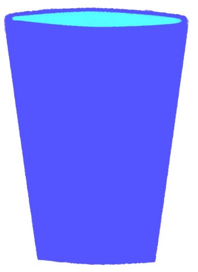 青いコップ（タンブラー）のイラスト