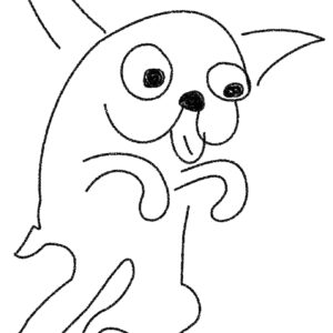 こどもが描いたちょんまる（フレンチブルドッグ）のゆるイラスト