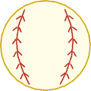 野球 イラスト シンプル クレヨン風 かわいい スポーツ 運動会 無料