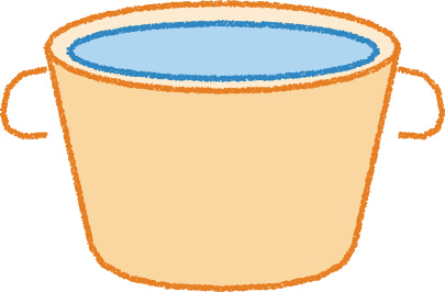 たらい イラスト オレンジ シンプル 無料