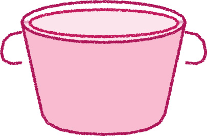 たらい イラスト ピンク シンプル 無料