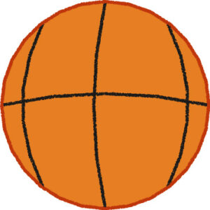バスケットボール イラスト シンプル クレヨン風 かわいい スポーツ 運動会 無料