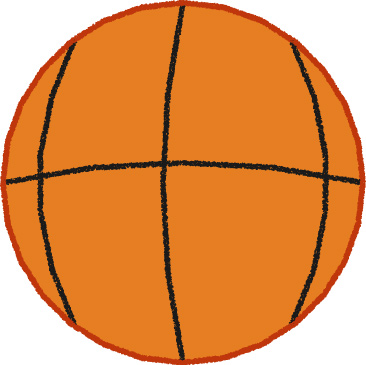 バスケットボール イラスト シンプル クレヨン風 かわいい スポーツ 運動会 無料
