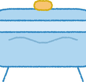 バスタブ イラスト ブルー シンプル 無料