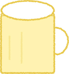 ビール イラスト 黄色 夏 シンプル クレヨン風 かわいい おたより 資料 無料