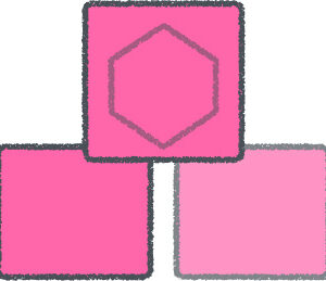 積み木 イラスト ピンク クレヨン風 保育園・幼稚園 無料