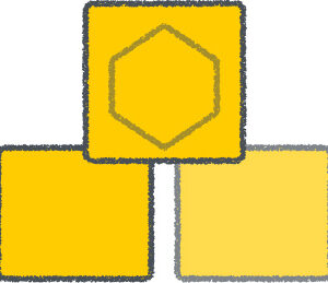 積み木 イラスト イエロー クレヨン風 保育園・幼稚園 無料
