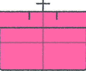 箱 イラスト ピンク クレヨン風 整理・収納 無料