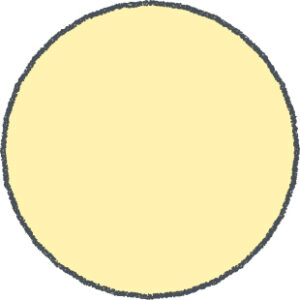 まる イラスト イエロー クレヨン風 マーク・デコ 無料