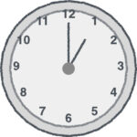 時計 イラスト クレヨン風 1時 グレー 無料