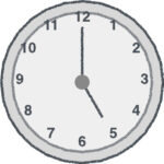 時計 イラスト クレヨン風 5時 グレー 無料