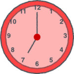 時計 イラスト クレヨン風 7時 レッド 無料