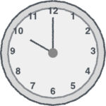時計 イラスト クレヨン風 10時 グレー 無料