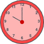 時計 イラスト クレヨン風 10時 レッド 無料