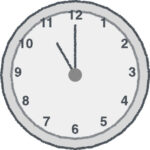 時計 イラスト クレヨン風 11時 グレー 無料