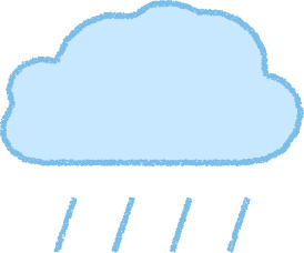 雨雲 イラスト 水色 梅雨 シンプル クレヨン風 かわいい おたより 資料 無料