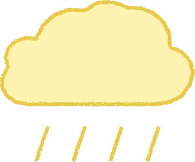 雨雲 イラスト 黄色 梅雨 シンプル クレヨン風 かわいい おたより 資料 無料
